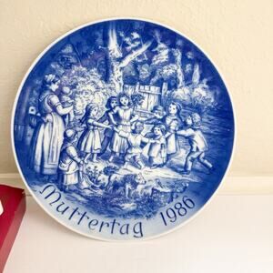 MUTTERTAG Bareuther Bavaria Germany Plate‎ 1986 Mother's Day Playtime. In Box